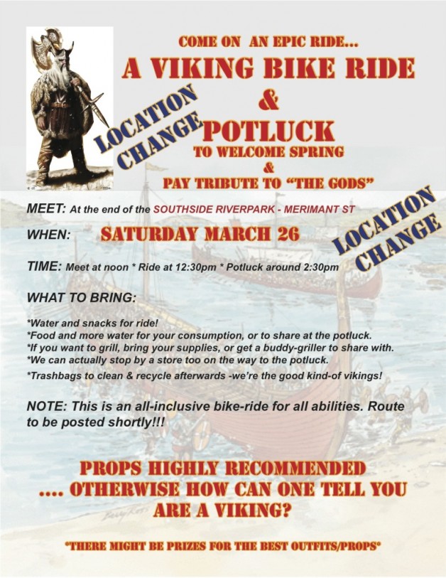 Viking ride & potluck poster